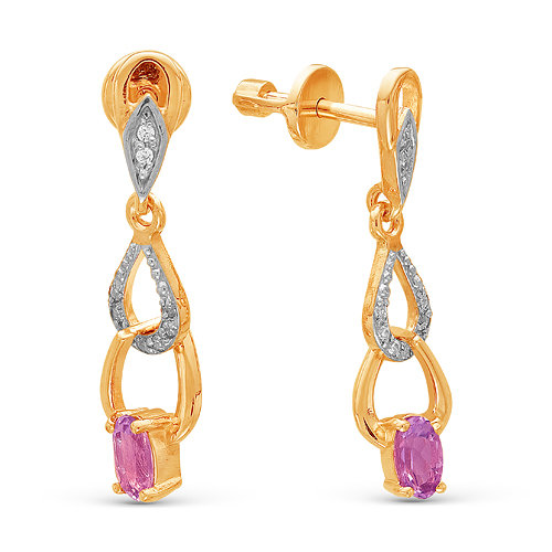 z2-8875 Серьги с полудрагоценными вставками. Золото 585. 