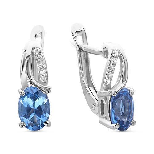 z2-9416 Серьги с фианитами. Серебро 925. 