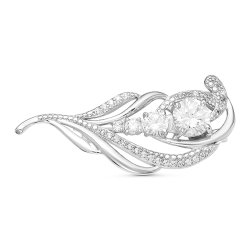 z7-060 Брошь с фианитами. Серебро 925.