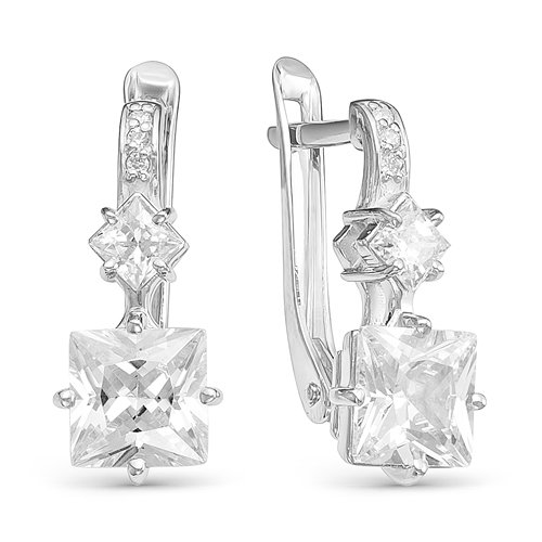 z2-9673 Серьги с фианитами. Серебро 925. 