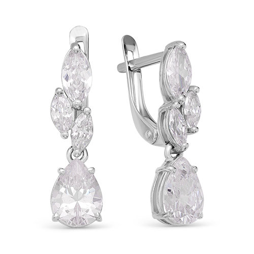 z2-9795 Серьги с фианитами. Серебро 925. 