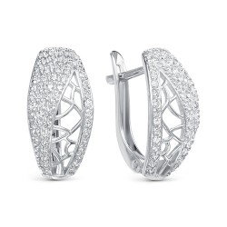 z2-9878 Серьги с фианитами. Серебро 925.