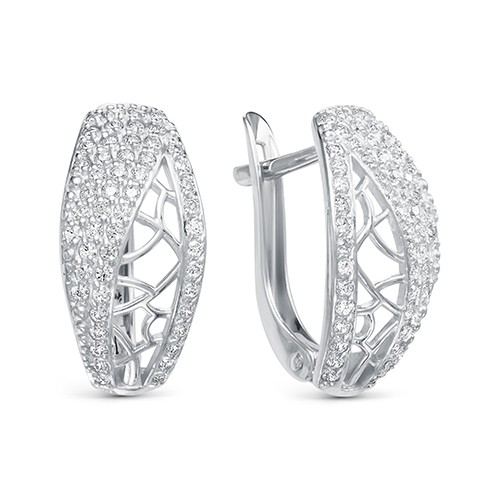 z2-9878 Серьги с фианитами. Серебро 925. 