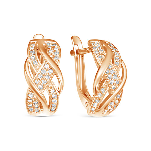 z2-10026 Серьги с фианитами. Золото 585. 