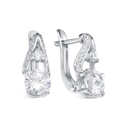 z2-10009 Серьги с фианитами. Серебро 925.