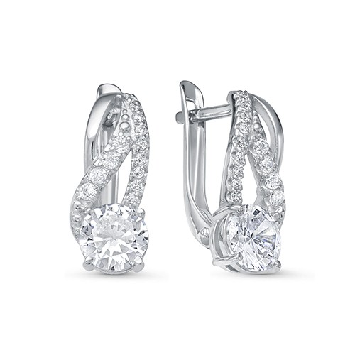 z2-10125 Серьги с фианитами. Серебро 925. 