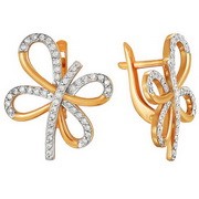 z2-8510 Серьги с фианитами. Золото 585.