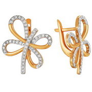 z2-8510 Серьги с фианитами. Золото 585. 