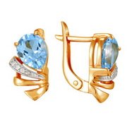 z2-8330 Серьги с полудрагоценными вставками. Золото 585. 