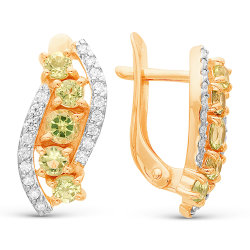 z2-8943 Серьги с полудрагоценными вставками. Золото 585.