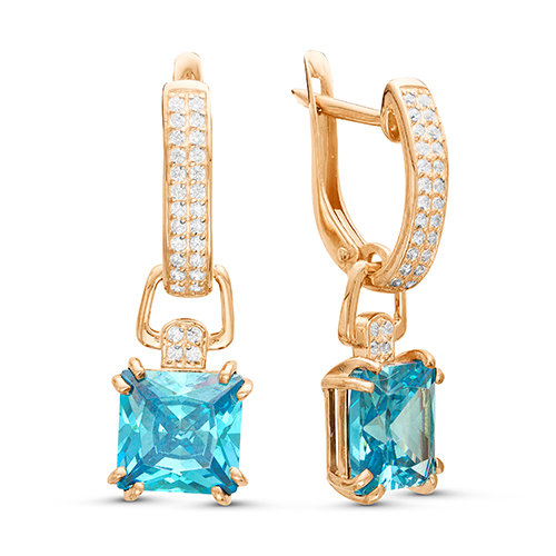 z2-9278 Серьги с полудрагоценными вставками. Золото 585. 