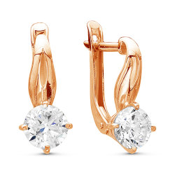 z2-9392 Серьги с фианитами. Золото 585.