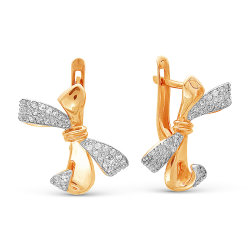 z2-8876 Серьги с фианитами. Золото 585.