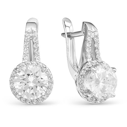 z2-9675 Серьги с фианитами. Серебро 925. 