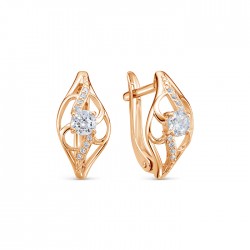 z2-10508 Серьги с фианитами. Золото 585.