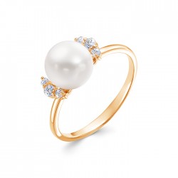 z1-10657 Кольцо с жемчугом. Золото 585.