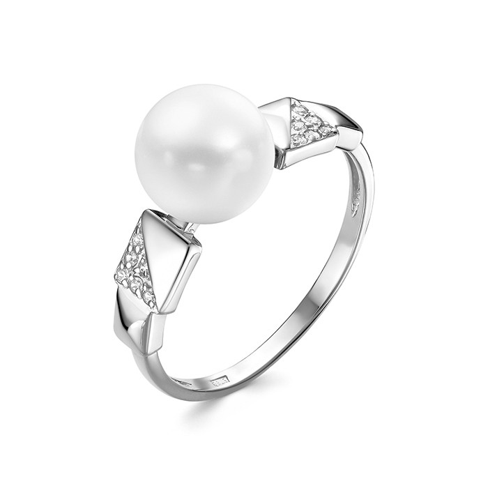 z1-10885 Кольцо с жемчугом. Серебро 925.  
