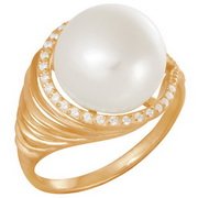 z1-7872 Кольцо с жемчугом. Золото 585. 