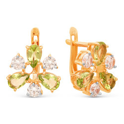 z2-8944 Серьги с полудрагоценными вставками. Золото 585.