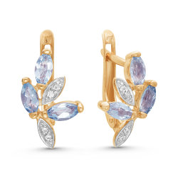 z2-8935 Серьги с полудрагоценными вставками. Золото 585.