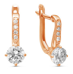 z2-9486 Серьги с фианитами. Золото 585.