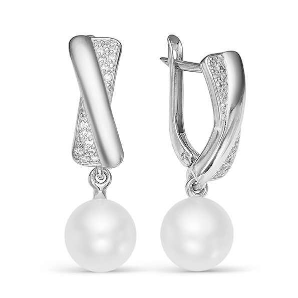 z2-9546 Серьги с жемчугом. Серебро 925. 