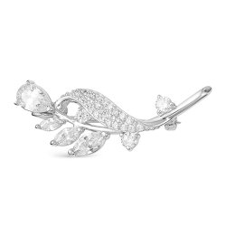 z7-065 Брошь с фианитами. Серебро 925.