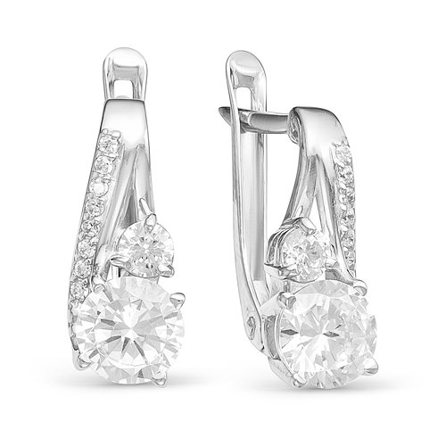 z2-9680 Серьги с фианитами. Серебро 925. 