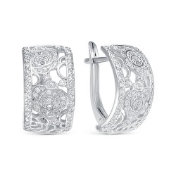 z2-9880 Серьги с фианитами. Серебро 925.