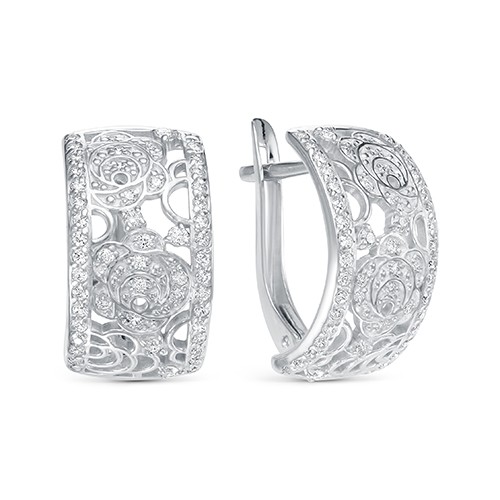 z2-9880 Серьги с фианитами. Серебро 925. 