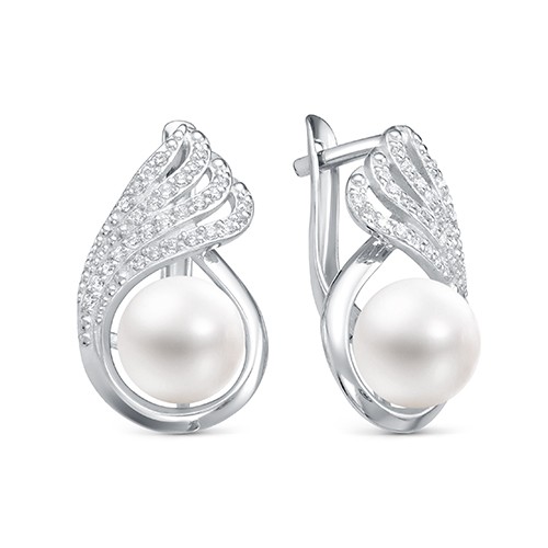 z2-9986 Серьги с жемчугом. Серебро 925. 