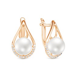 z2-10257 Серьги с жемчугом. Золото 585.