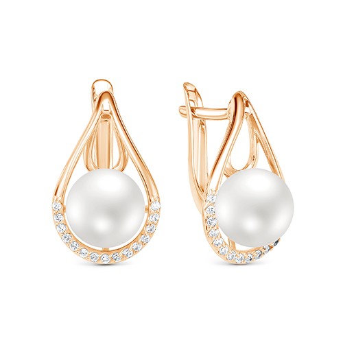 z2-10257 Серьги с жемчугом. Золото 585. 