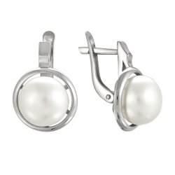 z2-8591 Серьги с жемчугом. Серебро 925.
