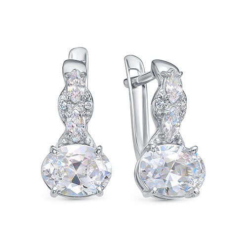 z2-10117 Серьги с фианитами. Серебро 925. 