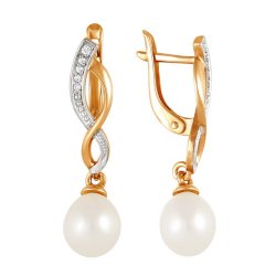 z2-8490 Серьги с жемчугом. Серебро 925.