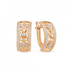 z2-10509 Серьги с фианитами. Золото 585.