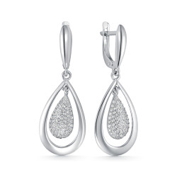 z2-10973 Серьги с фианитами. Серебро 925.