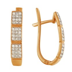 z2-7923 Серьги с бриллиантовой россыпью. Золото 585.