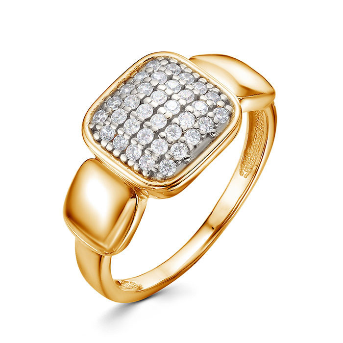 z1-11370 Кольцо с фианитами. Золото 585.  