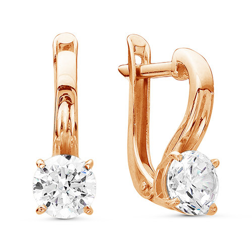 z2-9397 Серьги с фианитами. Золото 585. 