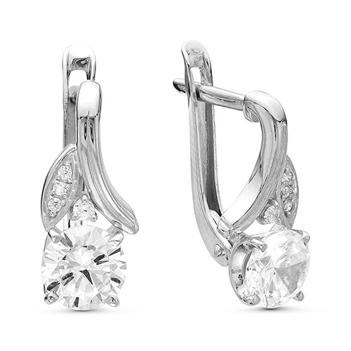 z2-9498 Серьги с фианитами. Серебро 925. 