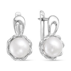 z2-9609 Серьги с жемчугом. Серебро 925.