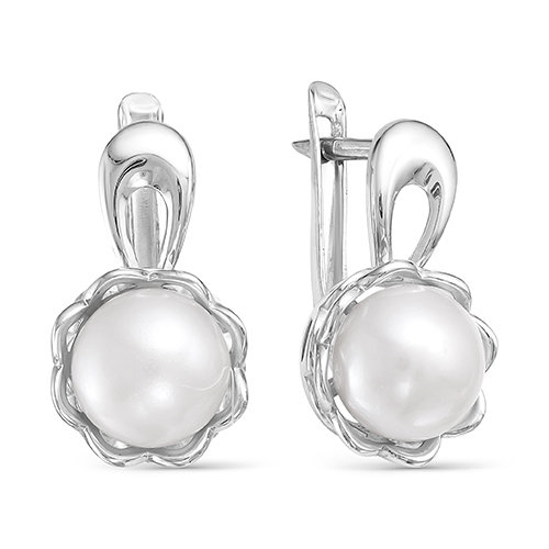 z2-9609 Серьги с жемчугом. Серебро 925. 