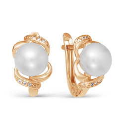 z2-9753 Серьги с жемчугом. Золото 585.