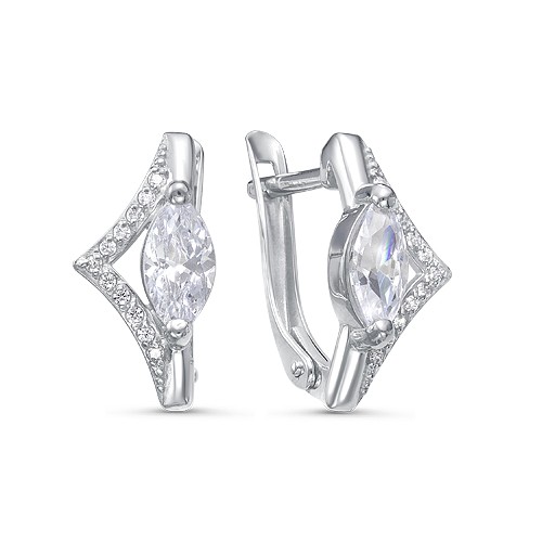 z2-10126 Серьги с фианитами. Серебро 925. 