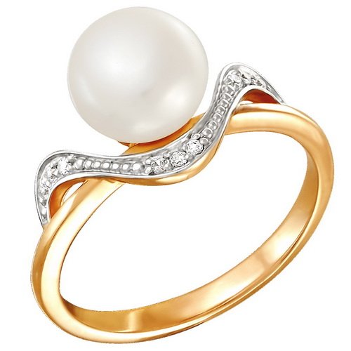 z1-8490 Кольцо с жемчугом. Серебро 925. 