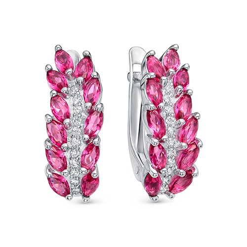 z2-10285 Серьги с фианитами. Серебро 925. 