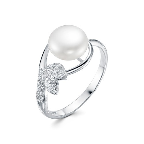 z1-10229 Кольцо с жемчугом. Серебро 925. 