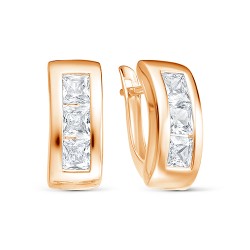 z2-10078 Серьги с фианитами. Золото 585.